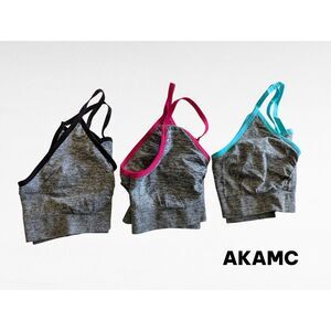 AKAMC  Cross Back Adjustable Straps Sport Bras  (3 total)  Sz XXL
